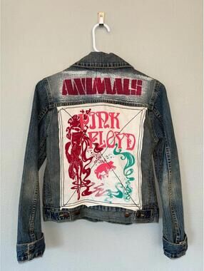 Limited Edition! Pink Floyd Animals Trunk Ltd Denim Jean Jacket Womens Small